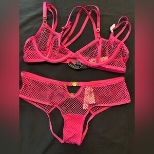 Victoria's Secret Fuchsia Mesh Lingerie
